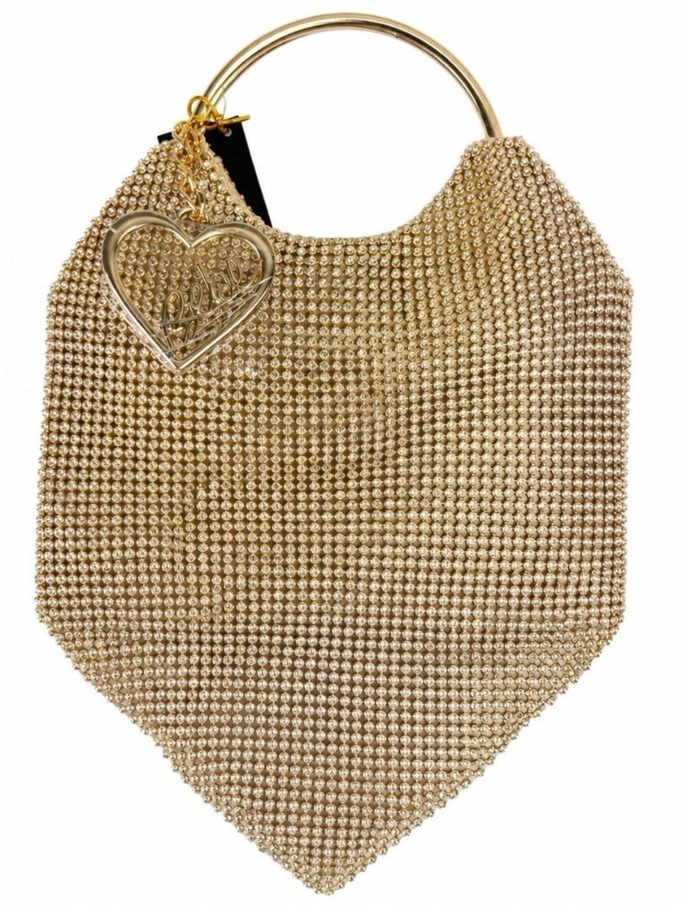 Bebe Alabama Metal Handle Crossbody 1SZ Gold White NWT Rhinestone Y2K Party Glam